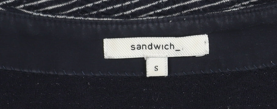 Sandwich Women's Blue Striped Pullover Jumper S