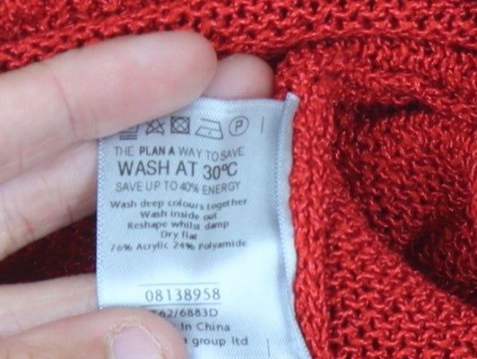 Marks & Spencer Women's Red Cardigan Size 16