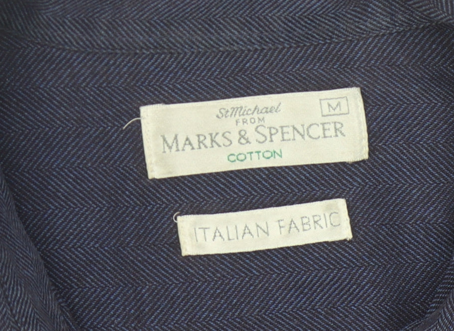 Marks & Spencer Blue Men's M Long Sleeve Shirt