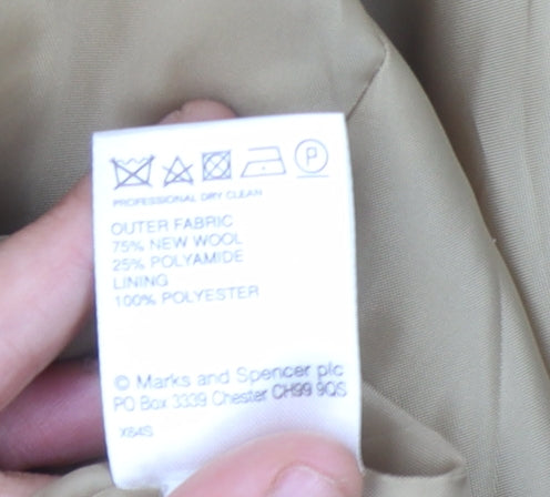 Marks & Spencer Women's Beige Wool Coat Size 18