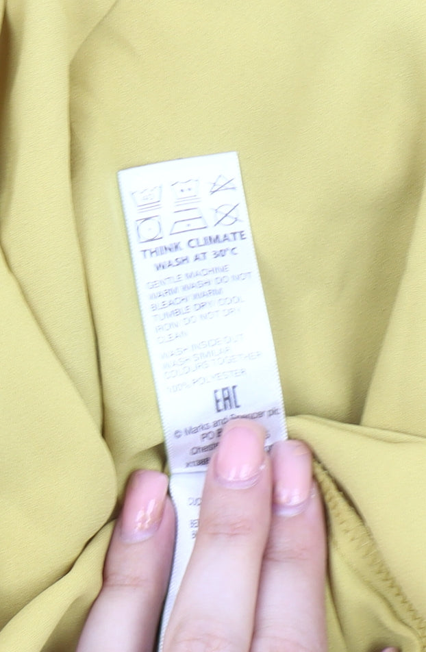 Marks & Spencer Women's Yellow Basic Top Size 14