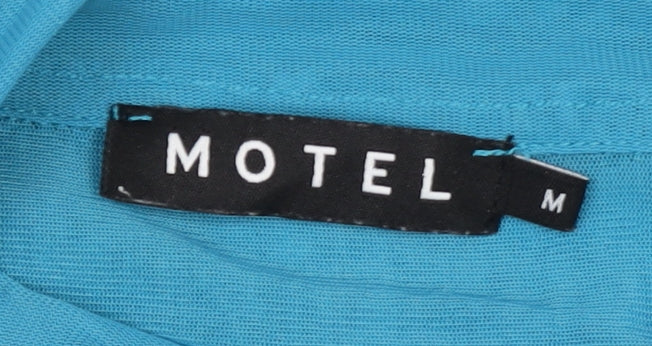 Motel Women's Blue Collared Button-Up Shirt M