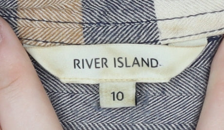 River Island Women's Multicoloured Plaid Button-Up Shirt