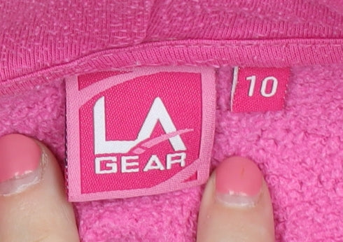 LA Gear Women's Pink Pullover Hoodie Size 10