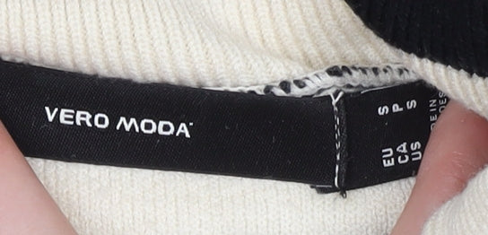 Vero Moda Women's Black Stripe Roll Neck Jumper S