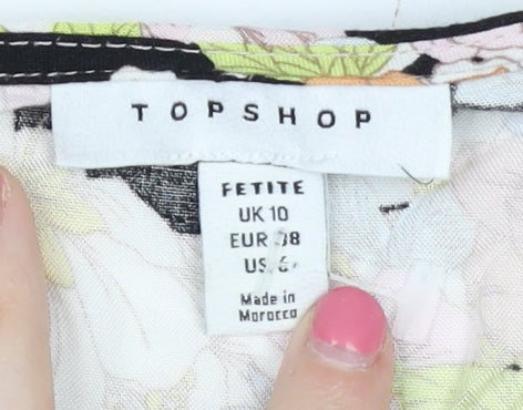 Topshop Women's Multicoloured Floral Top Size 10