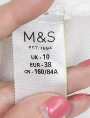 Marks & Spencer Women’s White Basic T-Shirt UK 10