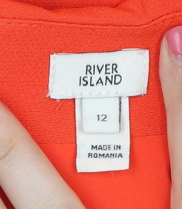 River Island Women’s Orange Bodycon Dress Size 12