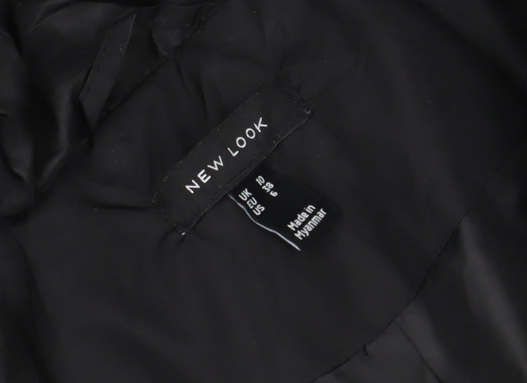 New Look Women's Black Puffer Jacket Size 10