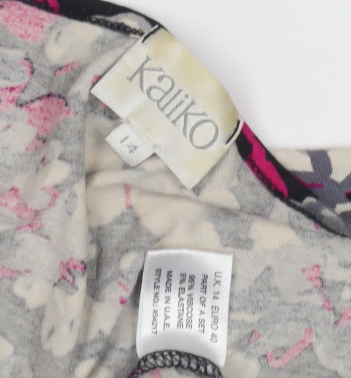 Kaliko Women's Floral Wrap Top, Multicoloured, Size 14