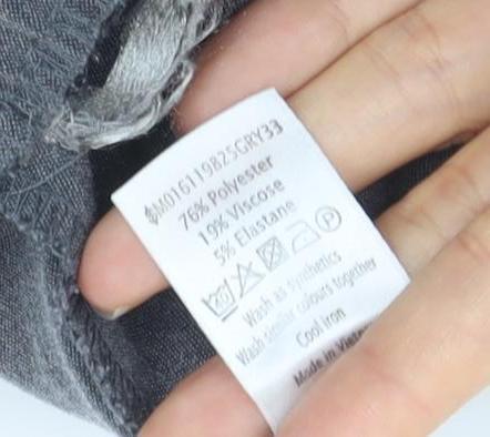 Bonmarché Women's Grey Trousers, Size 14, Regular Fit