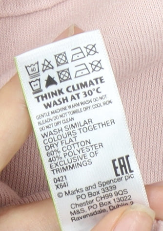 Marks & Spencer Women's Pink Pullover Hoodie Size 10