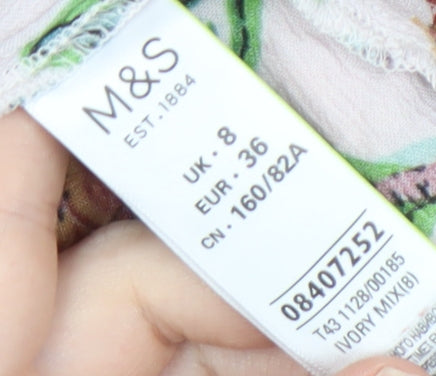 Marks & Spencer Women's Ivory Floral Blouse, Size 8