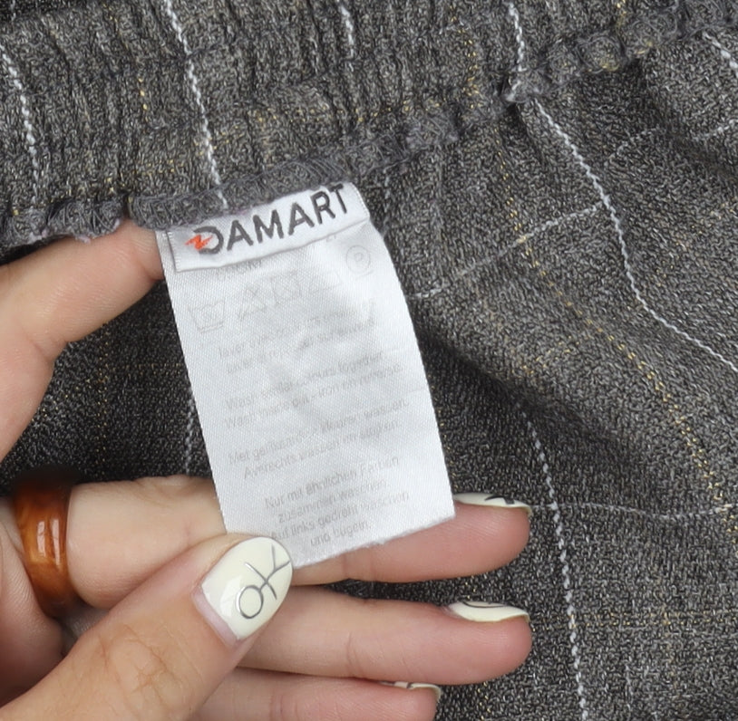 Damart Women's Grey Check Trousers, Size 26 - Casual Style
