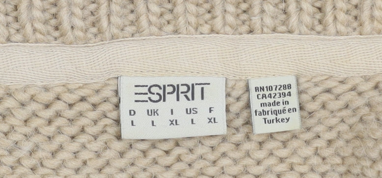 Esprit Women's Beige Cardigan L Short Sleeve