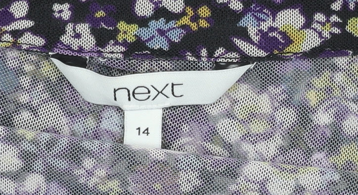 Next Women's Floral Blouse, Size 14, V-Neck, Multicoloured