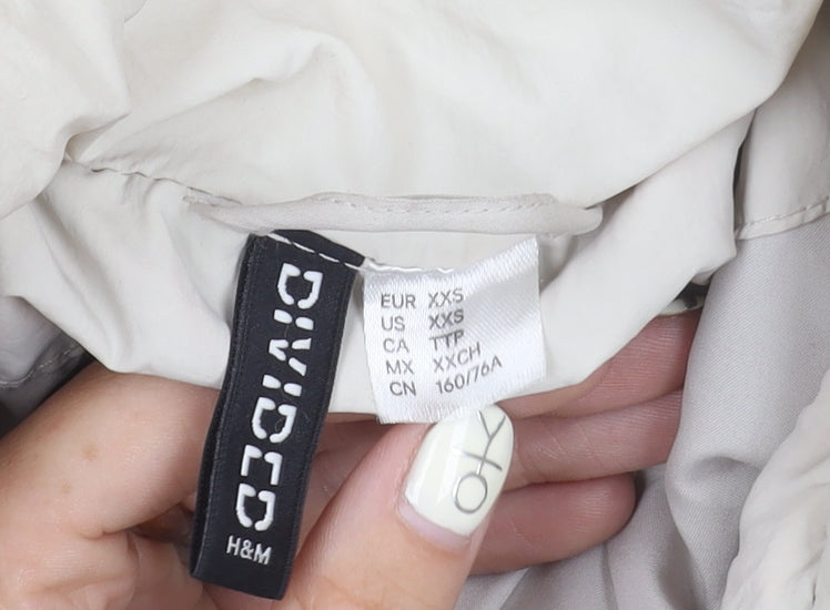 H&M Women's Beige 2XS Cropped Puffer Jacket