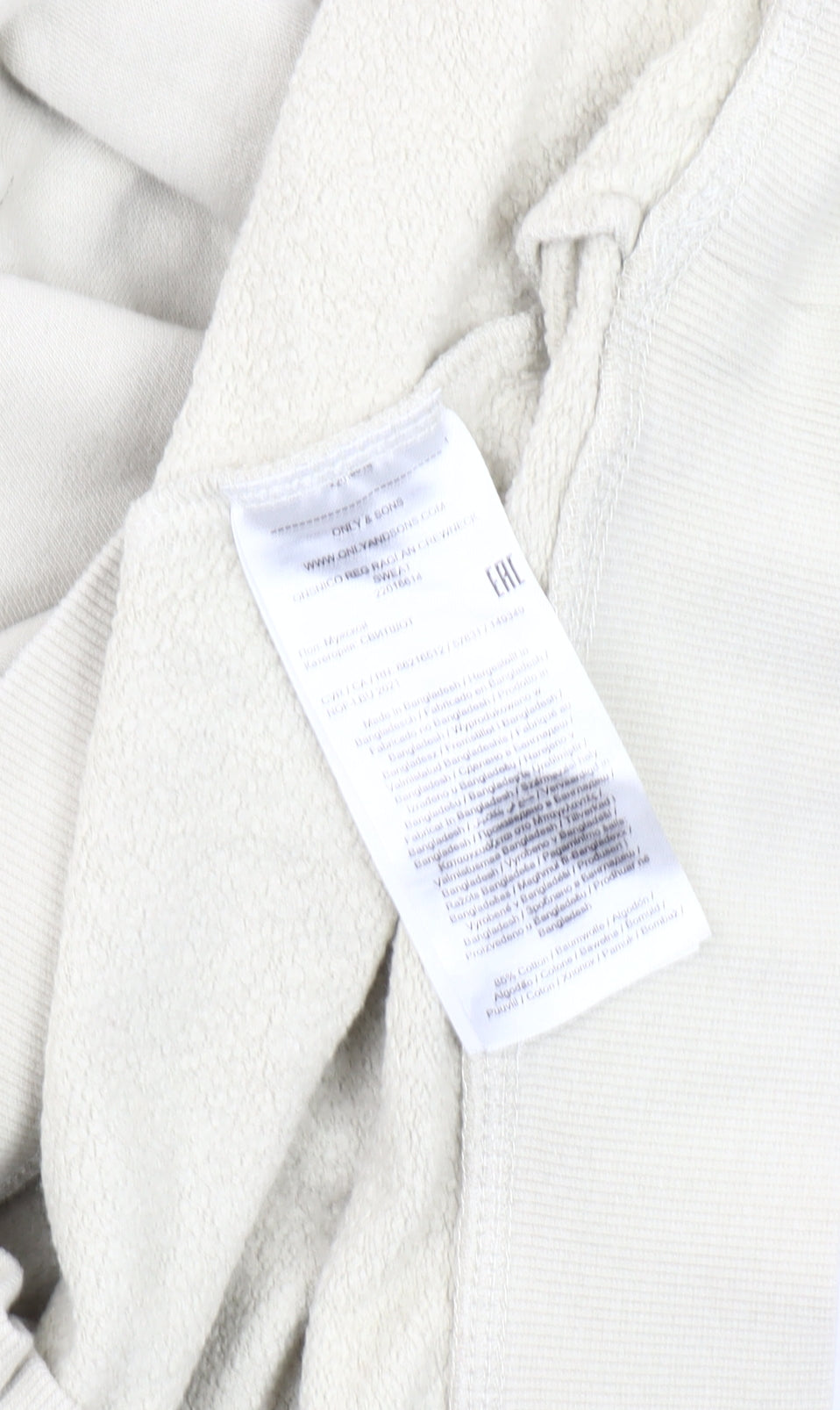 Only & Sons Men's Beige L Pullover Sweatshirt