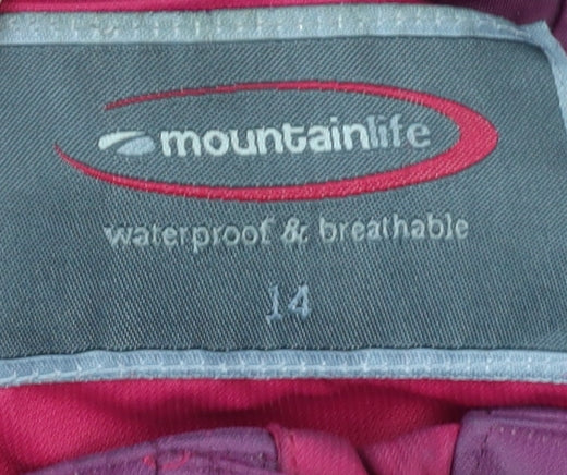 Mountain Life Women's Purple Red Waterproof Jacket, Size 14