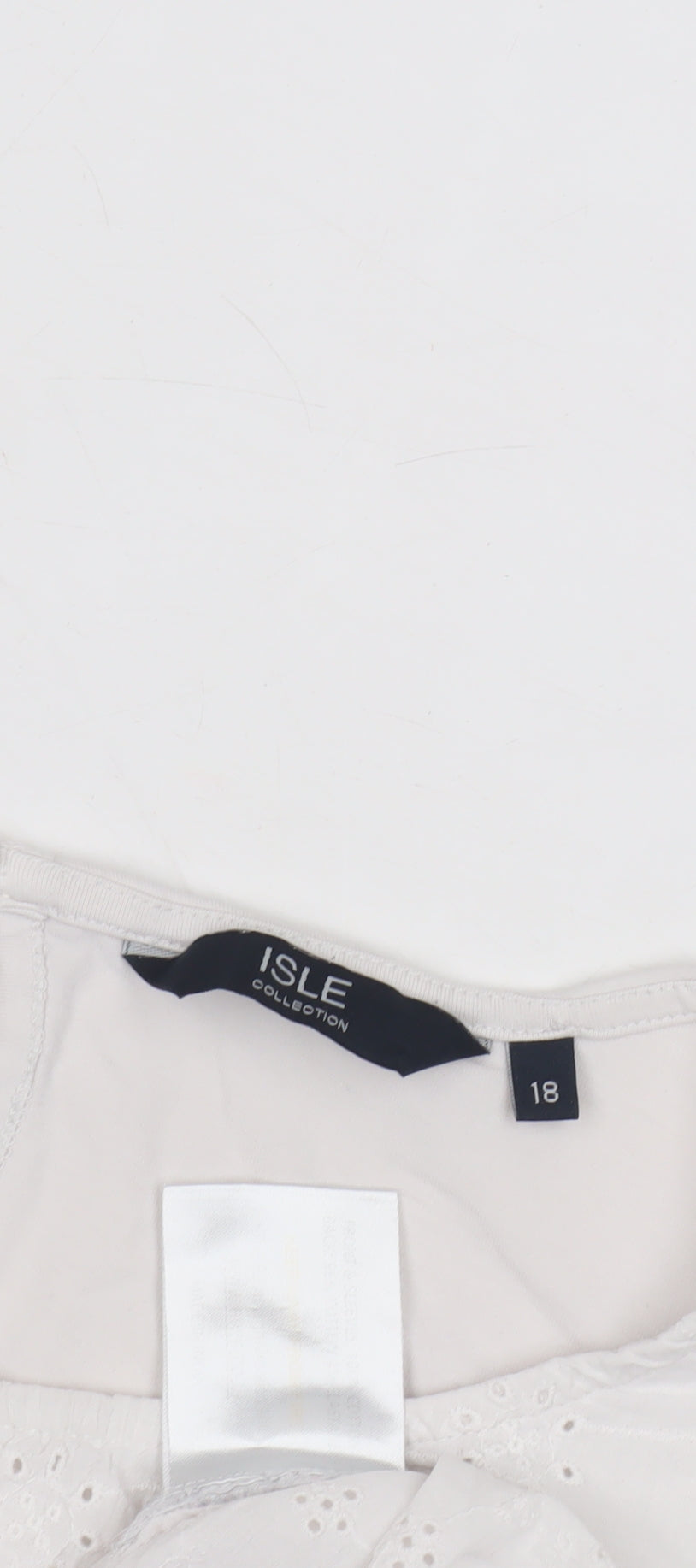 Isle Collection Women's White Blouse 18 Regular Fit