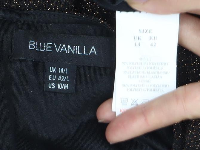 Blue Vanilla Women's Black V-Neck Short Sleeve Dress