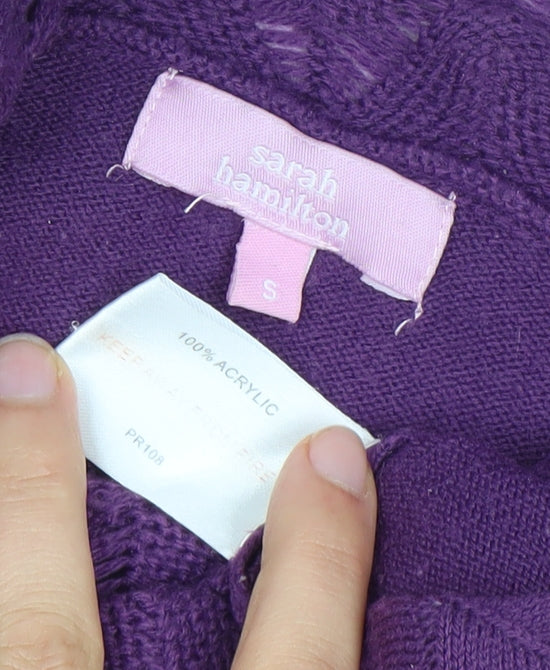 Sarah Hamilton Women's Purple Cowl Neck Jumper, S, Knit