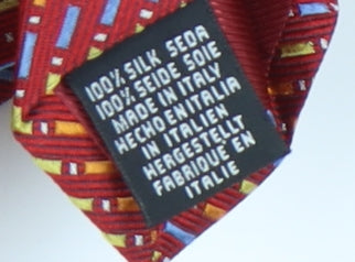 Frangi Men's Red Silk Geometric Designer Tie