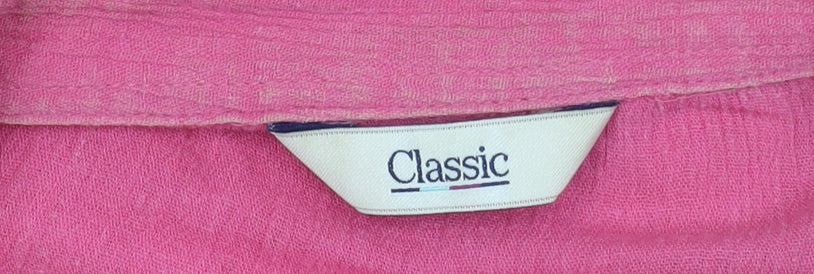 Marks and Spencer Women's Pink Button-Up Blouse Size 22