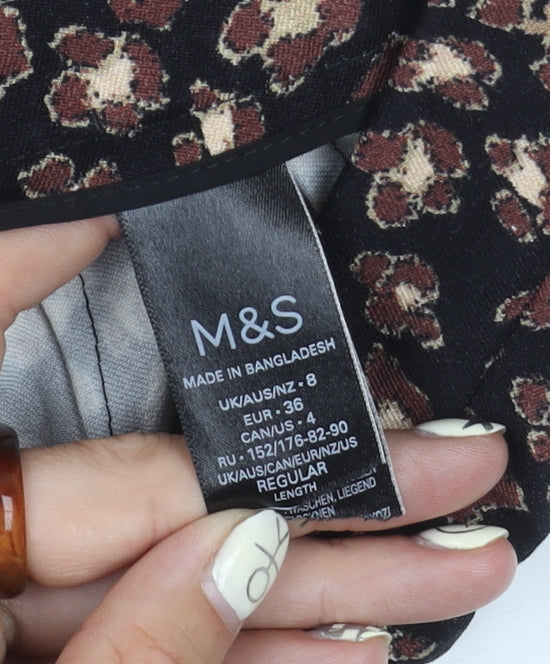 Marks & Spencer Women's Animal Print Trousers - Size 8