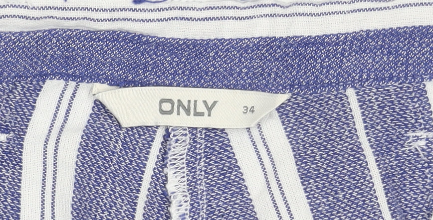 Only Women's Blue Striped Bermuda Shorts, Size 6