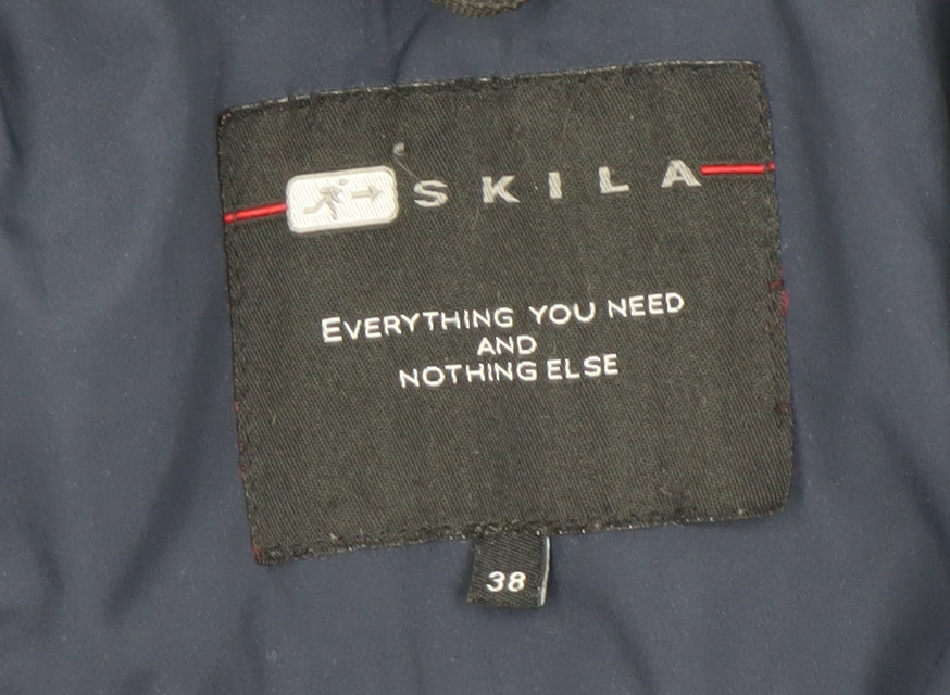 Skila Men's Blue Hooded Parka Jacket, Size 38