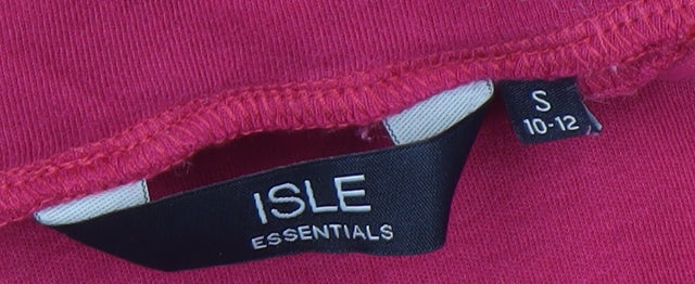Isle Essentials Women's Red High Neck Long Sleeve Top