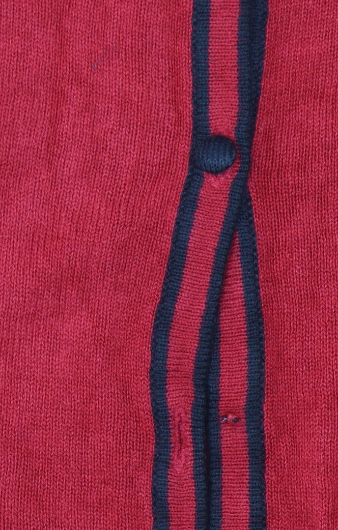 Eastex Women's Red Cardigan Size 12 V-Neck Knit