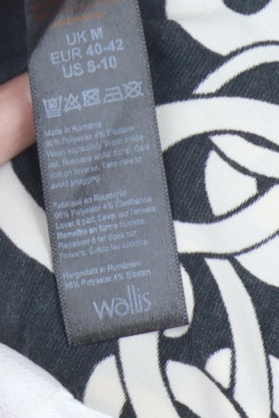 Wallis Women's Black Geometric Blouse M Casual