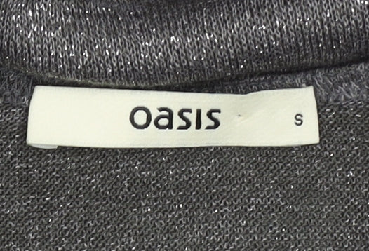Oasis Women's Grey Striped Pullover Jumper S