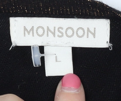 Monsoon Women's Black Cardigan, Size L, V-Neck