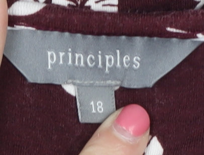 Principles Women's Red Floral Blouse Size 18