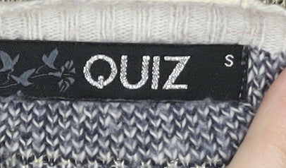 Quiz Women's Grey Aztec Cardigan, Size S, Fringe Detail
