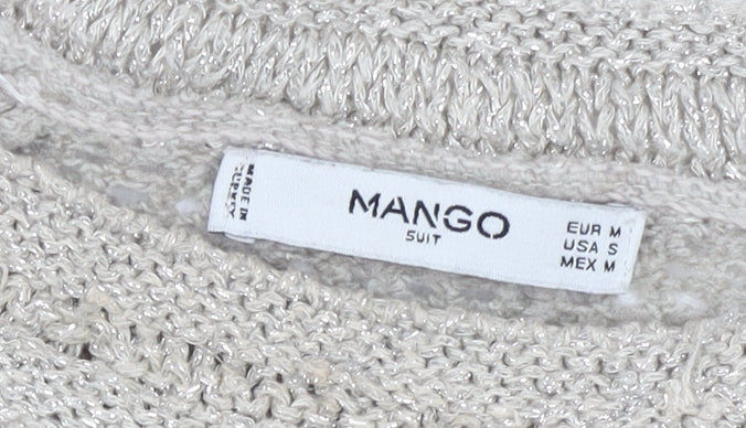 Mango Beige Pullover Women Jumper, Size 12, Winter Knit