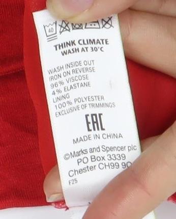 Marks & Spencer Women's Red Floral Blouse Size 12