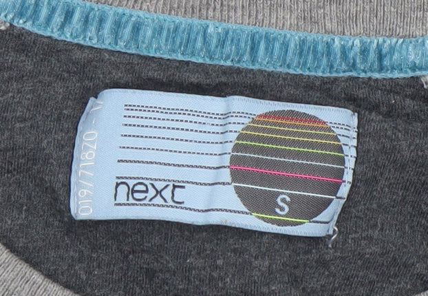 Next Men's Grey Striped Pullover Sweatshirt S
