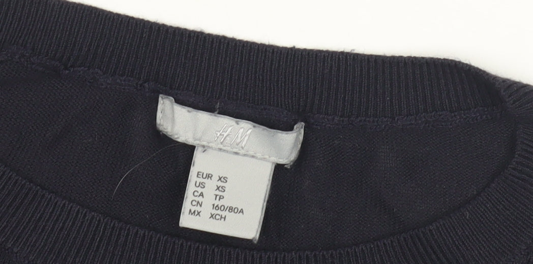 H&M Women's Black Striped Pullover Jumper XS
