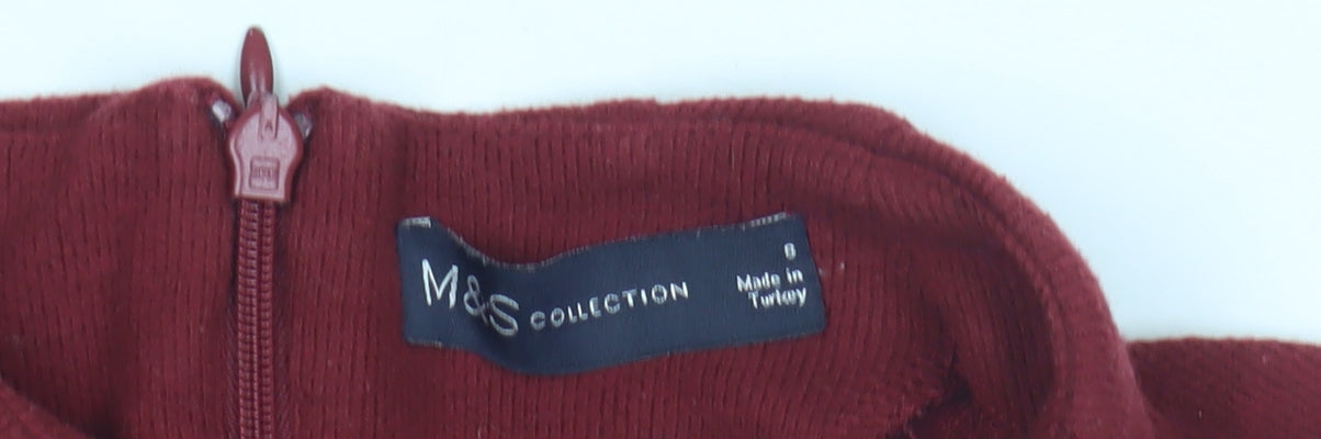 Marks & Spencer Red High Neck Women's Jumper