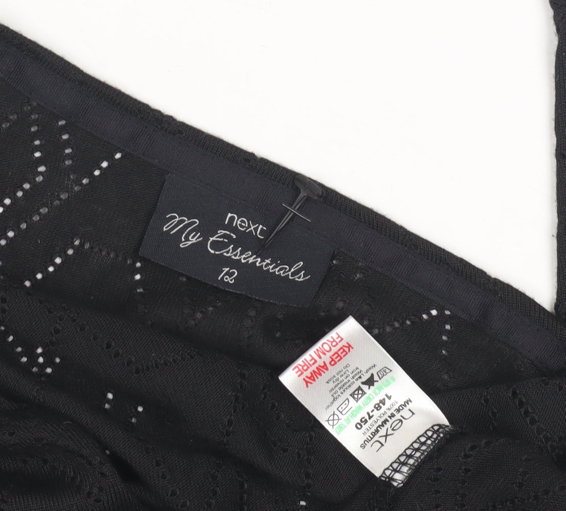 Next Women's Black Open Front Cardigan Regular Size 12