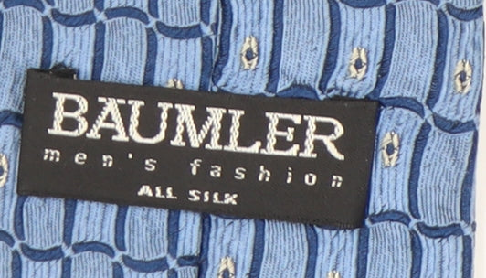Bäumler Men's Blue Silk Geometric Tie