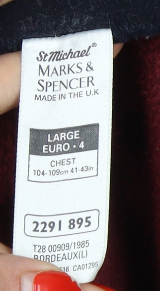Marks & Spencer Men's Red Blue Fleece Jacket L