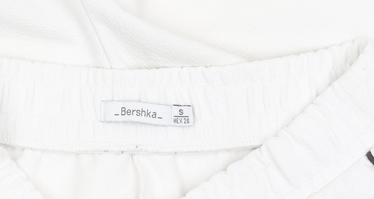 Bershka Women's White Jogger Trousers - Size S