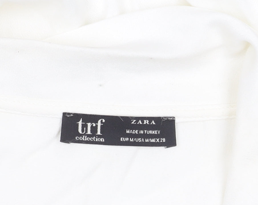 Zara Women's White Wrap Blouse M