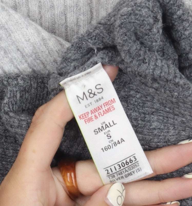 Marks & Spencer Women's Grey Mock Neck Pullover Jumper