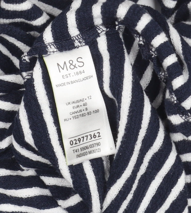 Marks & Spencer Women's Blue Striped Jumper Size 12